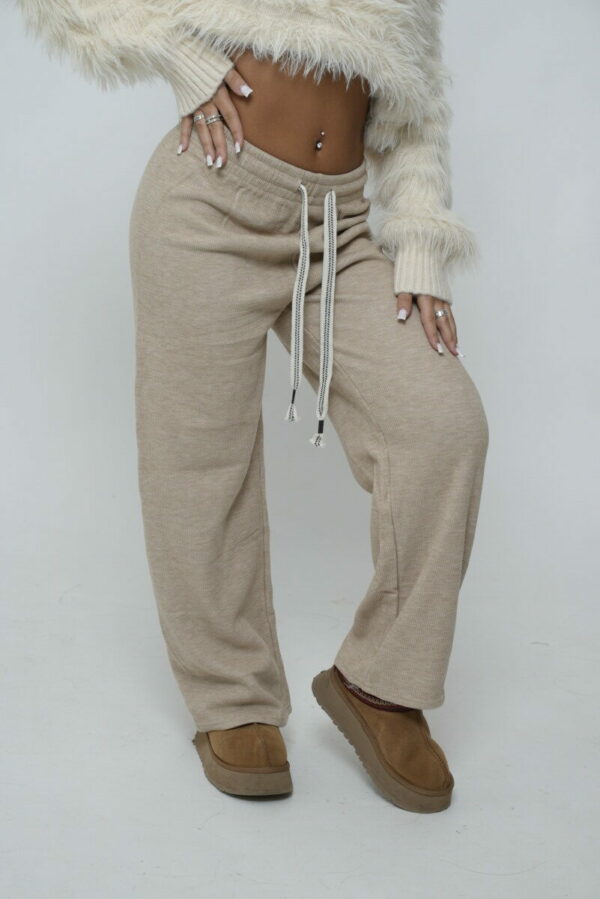 Pantalon jogging polaire beige
